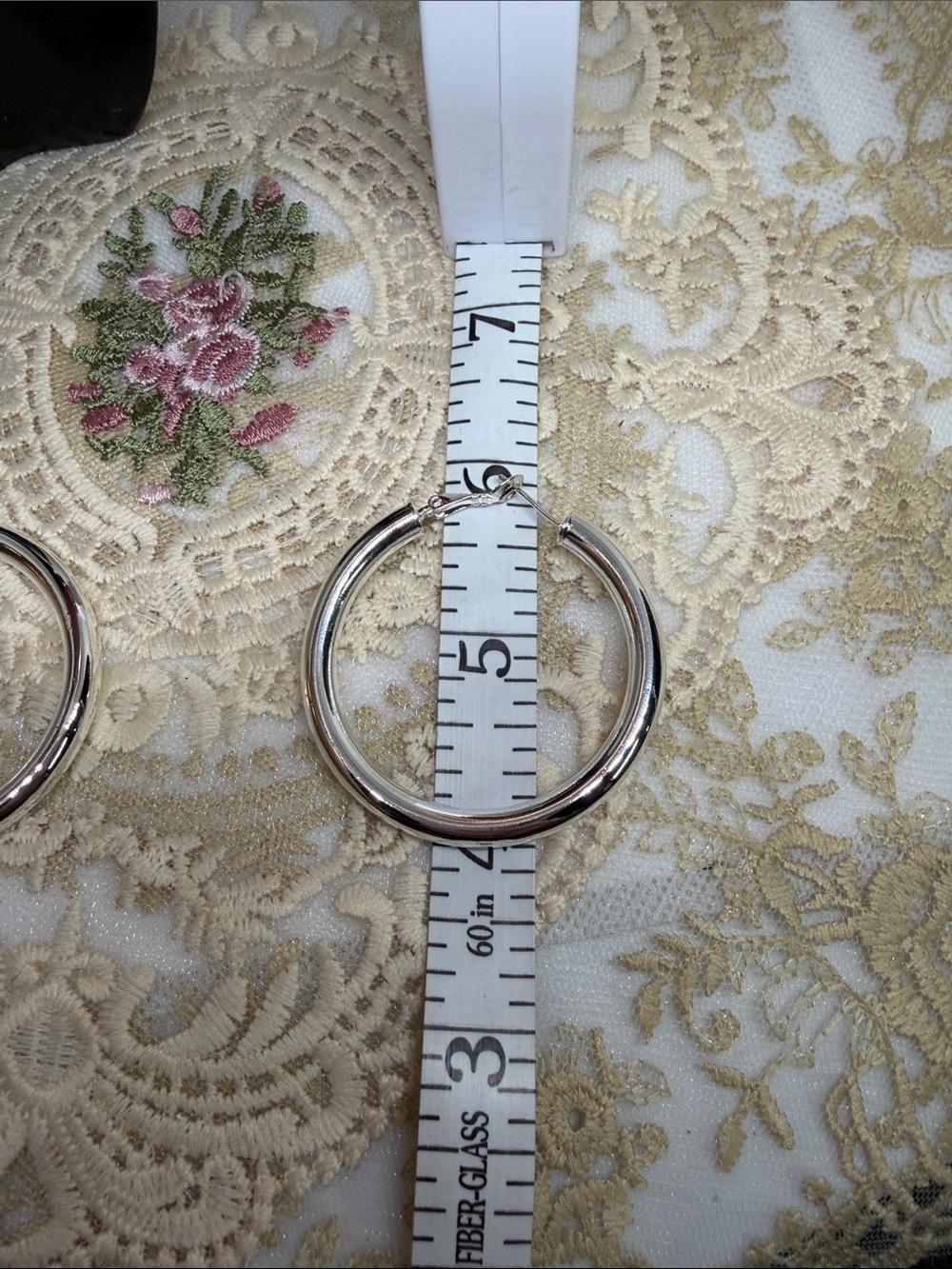 925 Sterling Silver Classic 2” Tube Hoop Earrings Timeless Everyday Statement - Picture 3 of 5